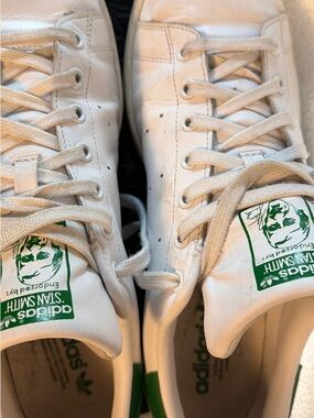Adidas Stan Smith White and Green Low-Top Sneakers sz 13